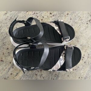 Cole Haan Black and Gray Sporty Sandals